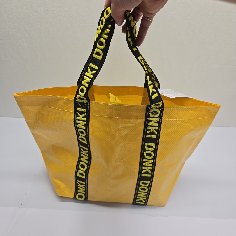 Don Don Donki Yellow Reusable Tote Bag Japanese Streetwear Shopper NEW - Picture 6 of 7